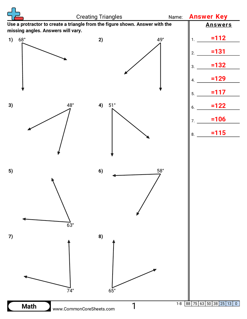 7g2 Worksheets - creating-triangles worksheet