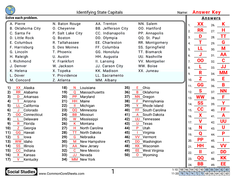 Geography Worksheets - No sets worksheet