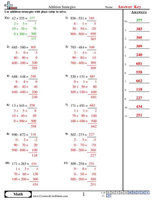  - addition-strategies worksheet