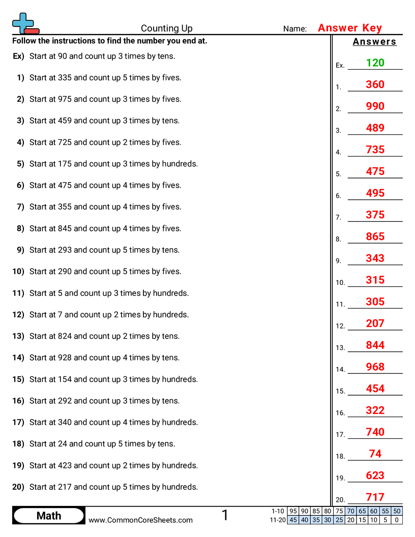  - counting-up worksheet