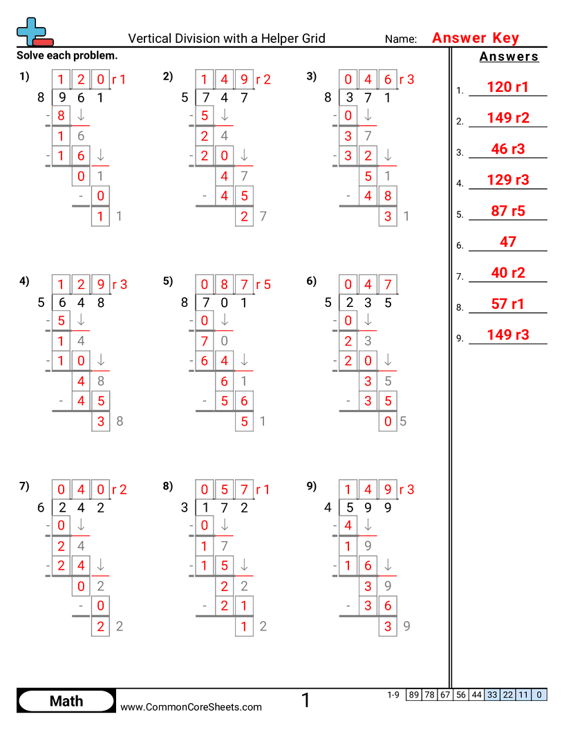 Division Worksheets - 4-2-w-remainder worksheet