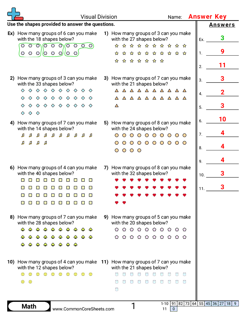 Division Worksheets - no-remainder worksheet