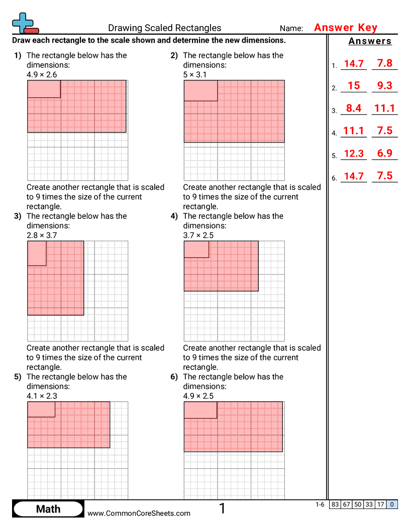 7g1 Worksheets - drawing-scaled-rectangles worksheet