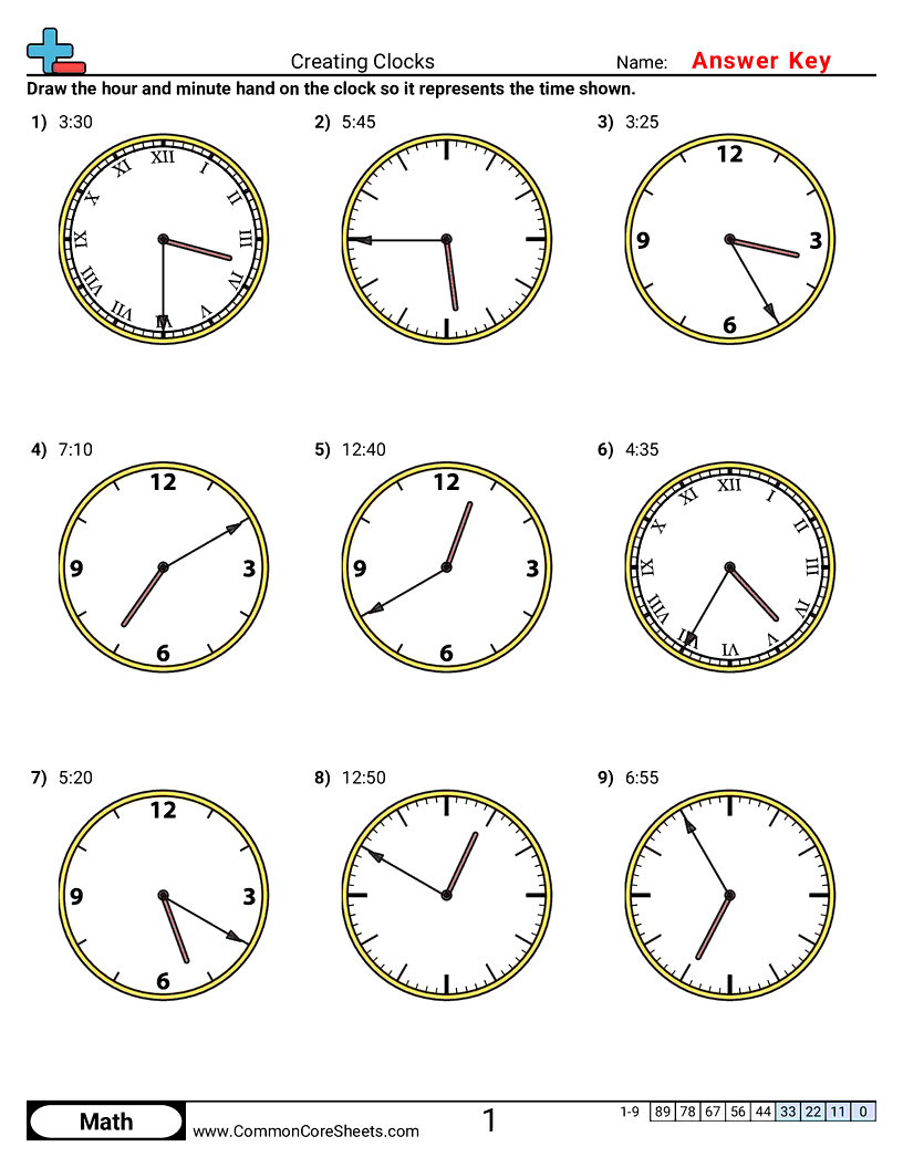 Time Worksheets - creating-clocks-5-minute-increments worksheet