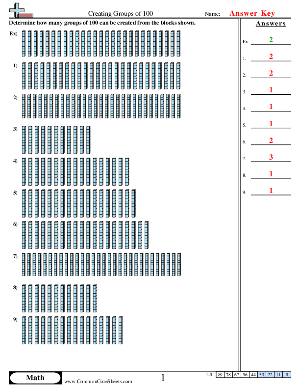  - creating-groups-of-100 worksheet